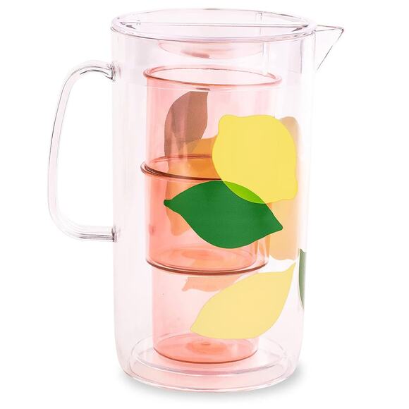 Kate Spade New York Nesting Pitcher Set with Water Pitcher & 2 Reusable Cups NEW - Picture 2 of 16